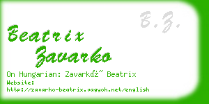 beatrix zavarko business card